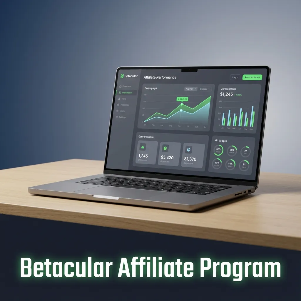 Betacular Affiliate Program banner highlighting commissions, marketing tools, and real-time stats for iGaming partners
