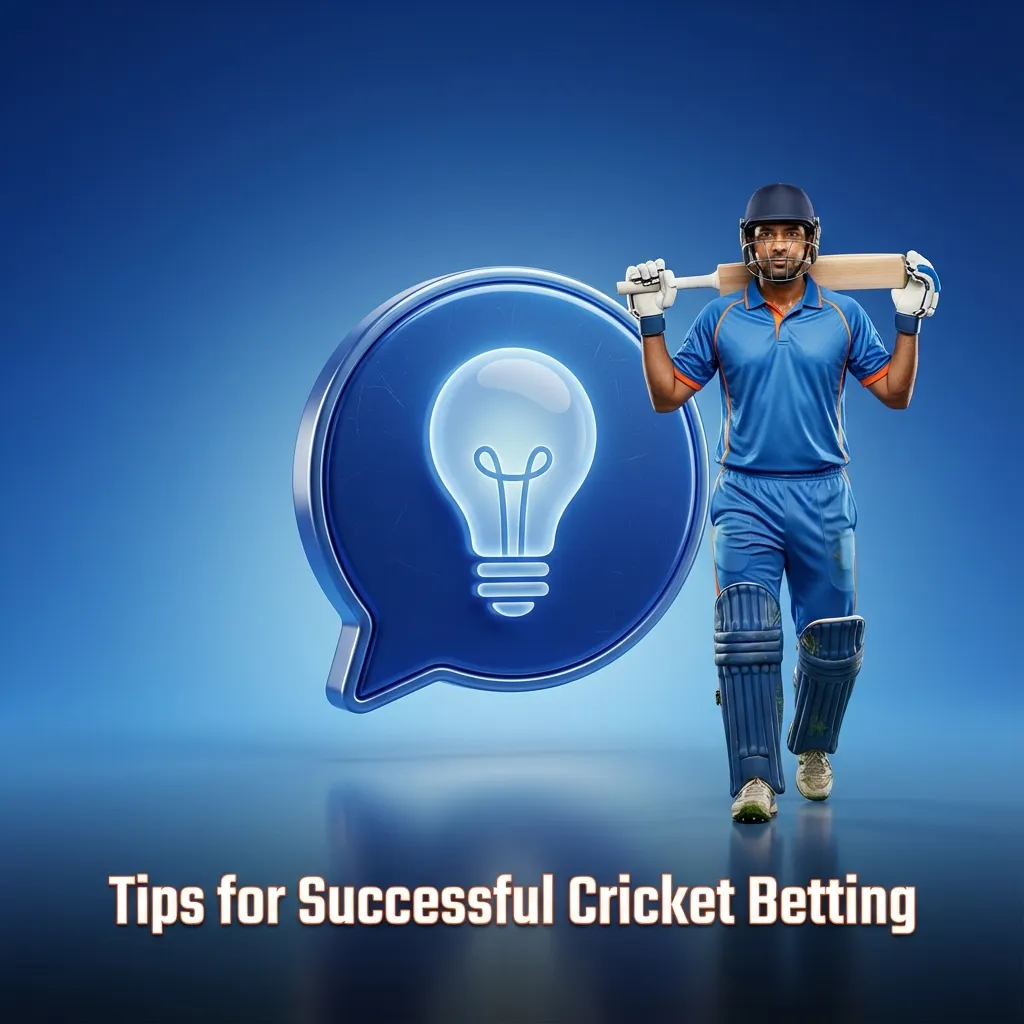 Illustrated guide listing key tips for successful cricket betting on a legal Indian online platform