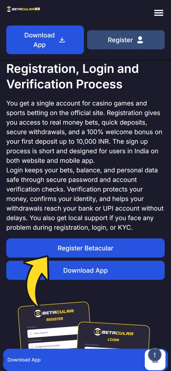 Click button on this page to go to Betacular website to login.